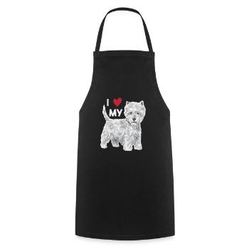 West Highland White Terrier Westie - Tablier de cuisine - noir - Devant - AI Model Male 185 dark (185cm)