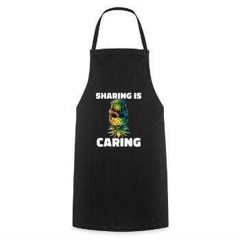 Sharing is Caring Swinging Swinger Upside Down - Cooking Apron - black - Front - AI Model Male 185 dark (185cm)