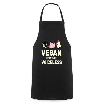 Vegan Fleischlos Tierlieb & Veganer - Kochschürze - Schwarz - Vorne - AI Model Male 185 dark (185cm)
