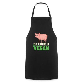 Vegan Fleischlos Tierlieb & Veganer - Kochschürze - Schwarz - Vorne - AI Model Male 185 dark (185cm)
