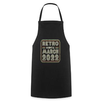 Birthday March 2022 Retro Gift - Cooking Apron - black - Front - AI Model Male 185 dark (185cm)