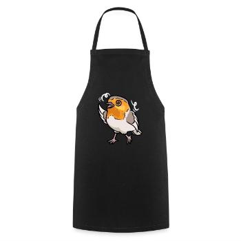 Robin Bird Kawaii Emoticon - Cooking Apron - black - Front - AI Model Male 185 dark (185cm)