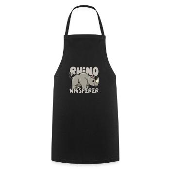 Rhino Rhino Safari Zoo Wilderness Wildlife - Cooking Apron - black - Front - AI Model Male 185 dark (185cm)