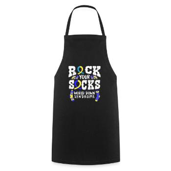 Down Syndrome Rock your Socks Awareness - Tablier de cuisine - noir - Devant - AI Model Male 185 dark (185cm)