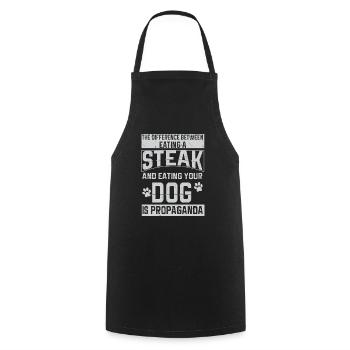 Vegan Fleischlos Tierlieb & Veganer - Kochschürze - Schwarz - Vorne - AI Model Male 185 dark (185cm)
