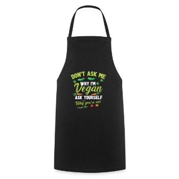 Vegan Fleischlos Tierlieb & Veganer - Kochschürze - Schwarz - Vorne - AI Model Male 185 dark (185cm)