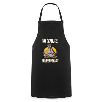 Pas d’arachides Pas de problèmes Personnes allergiques aux arachides - Tablier de cuisine - noir - Devant - AI Model Male 185 dark (185cm)
