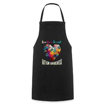 Autism Awareness Accept Understand Love - Cooking Apron - black - Front - AI Model Male 185 dark (185cm)