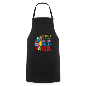 Inklusion Gleichheit Freundlichkeit Akzeptanz - Kochschürze - Schwarz - Vorne - AI Model Male 185 dark (185cm)