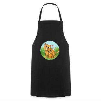 Lion Mama Baby - Cooking Apron - black - Front - AI Model Male 185 dark (185cm)