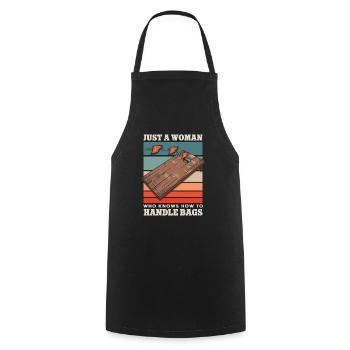 Frauen Sitzsäcke Cornhole - Kochschürze - Schwarz - Vorne - AI Model Male 185 dark (185cm)