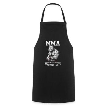 MMA Pitbull - Mixed Martial Arts Hund - Kochschürze - Schwarz - Vorne - AI Model Male 185 dark (185cm)