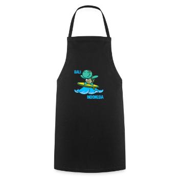 Turtle Surfer Surfboard Sunglasses Kawaii - Cooking Apron - black - Front - AI Model Male 185 dark (185cm)