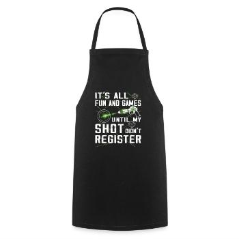 Cool laser tag player - Cooking Apron - black - Front - AI Model Male 185 dark (185cm)