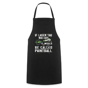Cool laser tag player - Cooking Apron - black - Front - AI Model Male 185 dark (185cm)
