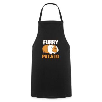 Guinea Pig Lover Furry Potato Gift Idea - Cooking Apron - black - Front - AI Model Male 185 dark (185cm)