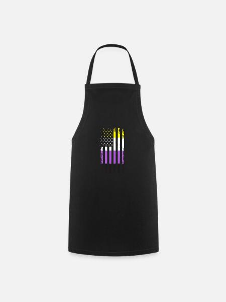 Non Binary Gender Flagge Geschenk - Kochschürze - Schwarz