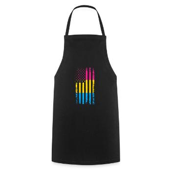 Pansexual Flag Pride - Cooking Apron - black - Front - AI Model Male 185 dark (185cm)