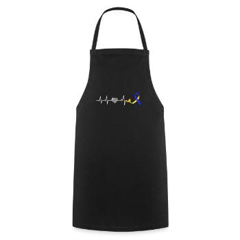 Boucle de sensibilisation au syndrome de Down extra - Tablier de cuisine - noir - Devant - AI Model Male 185 dark (185cm)