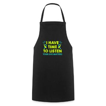 Mental Health Your life counts Awareness - Cooking Apron - black - Front - AI Model Male 185 dark (185cm)