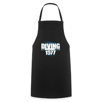 Diver Birthday - Diving since August 1977 - Cooking Apron - black - Front - AI Model Male 185 dark (185cm)