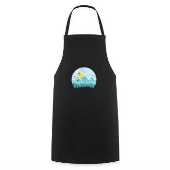 Montagnes avec paysage enneigé et forêts - Tablier de cuisine - noir - Devant - AI Model Male 185 dark (185cm)