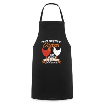 Je ne suis pas accro aux poulets - Tablier de cuisine - noir - Devant - AI Model Male 185 dark (185cm)