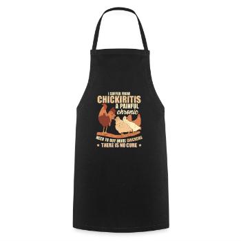 Drôle d’humour d’éleveur de poulet - Tablier de cuisine - noir - Devant - AI Model Male 185 dark (185cm)