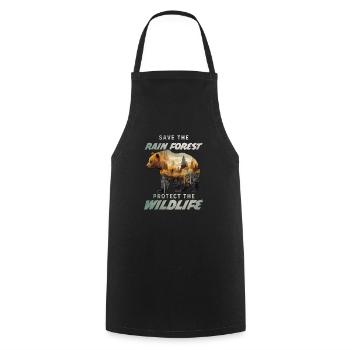 Sauver la forêt tropicale Protection de l’environnement Protection des espèces - Tablier de cuisine - noir - Devant - AI Model Male 185 dark (185cm)