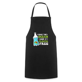 Environmentalists Save the Ocean No plastic - Cooking Apron - black - Front - AI Model Male 185 dark (185cm)