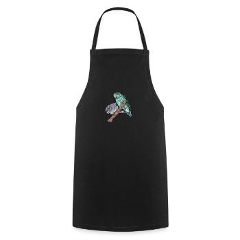 Catherine's Parakeet I Parakeet Ornamental BirdMotif for - Cooking Apron - black - Front - AI Model Male 185 dark (185cm)