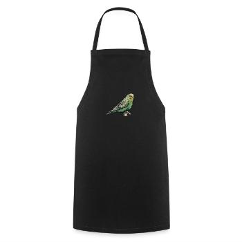 Catherine's Parakeet I Parakeet Ornamental BirdMotif for - Cooking Apron - black - Front - AI Model Male 185 dark (185cm)