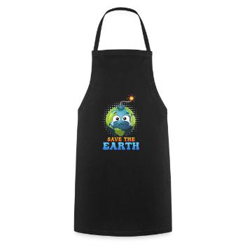 Save the Earth LOVE Mission Earth Environmental Protection - Cooking Apron - black - Front - AI Model Male 185 dark (185cm)