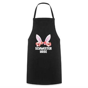 Frohe Ostern Schwester Hase Osterhasen Schwestern - Kochschürze - Schwarz - Vorne - AI Model Male 185 dark (185cm)