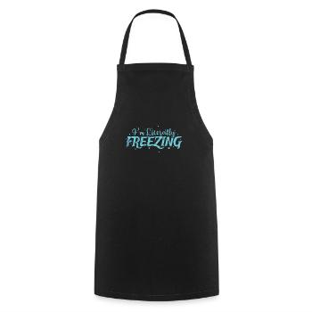 Je frezzing littéralement Snow Winter - Tablier de cuisine - noir - Devant - AI Model Male 185 dark (185cm)