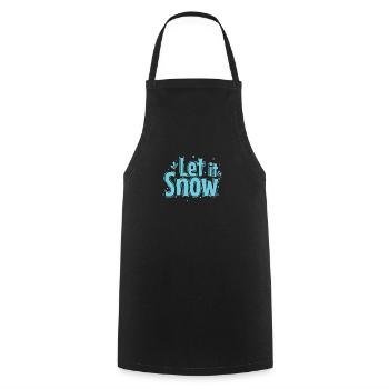 Let it Snow Winter Season Tobogganing - Cooking Apron - black - Front - AI Model Male 185 dark (185cm)