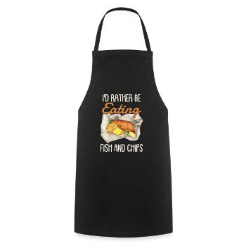 Je préfère manger du fish and chips - Tablier de cuisine - noir - Devant - AI Model Male 185 dark (185cm)