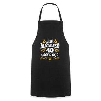 Just married 40 years married - Cooking Apron - black - Front - AI Model Male 185 dark (185cm)