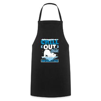 Chill out it's just Antarctica - Cooking Apron - black - Front - AI Model Male 185 dark (185cm)