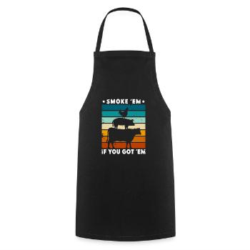 Smok 'em If You Got 'em Meat Saison des barbecues - Tablier de cuisine - noir - Devant - AI Model Male 185 dark (185cm)