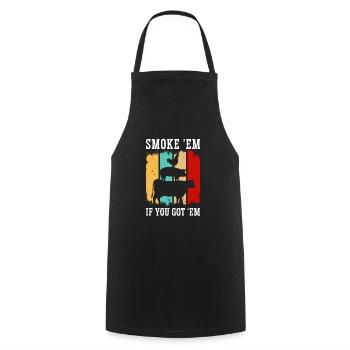 Smok 'em If You Got 'em Meat Saison des barbecues - Tablier de cuisine - noir - Devant - AI Model Male 185 dark (185cm)