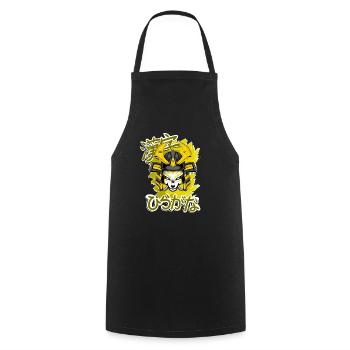 Kitsun Vaporwave Japanese Kami Vaporwave Kitsune - Cooking Apron - black - Front - AI Model Male 185 dark (185cm)