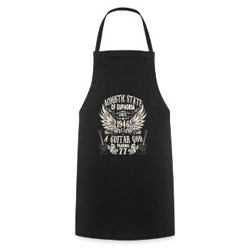 Guitarists Birthday 1946 Born 77 years - Cooking Apron - black - Front - AI Model Male 185 dark (185cm)