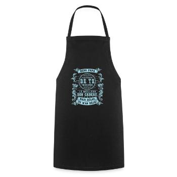 Beau Papa Humour Cadeau Fête Des Pères - Tablier de cuisine - noir - Devant - AI Model Male 185 dark (185cm)