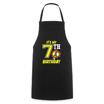 Joueur de football 7e anniversaire Entraîneur sportif de football - Tablier de cuisine - noir - Devant - AI Model Male 185 dark (185cm)