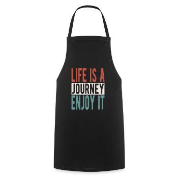 La vie est un voyage, profitez-en - Tablier de cuisine - noir - Devant - AI Model Male 185 dark (185cm)