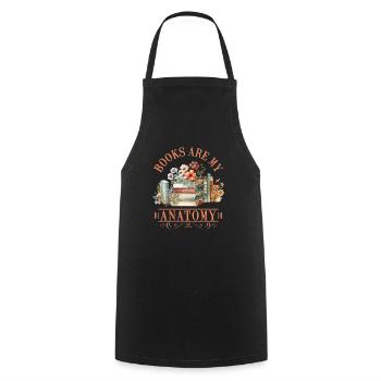 Book lovers Books are my Anatomy Bookworm - Cooking Apron - black - Front - AI Model Male 185 dark (185cm)