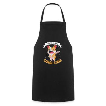 chien gallois corgi animal de compagnie chien amoureux chiot - Tablier de cuisine - noir - Devant - AI Model Male 185 dark (185cm)