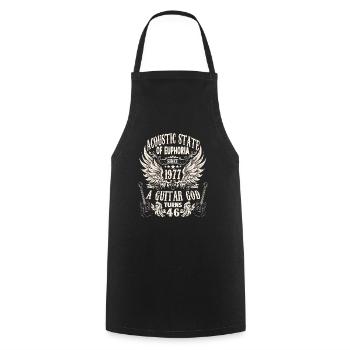 Hobby musician guitarist birthday 1977 - Cooking Apron - black - Front - AI Model Male 185 dark (185cm)