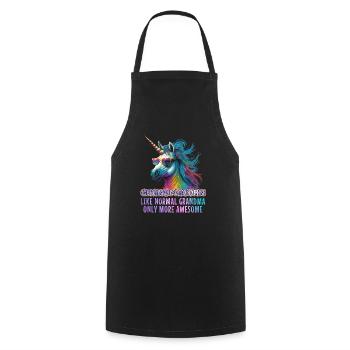 Licorne Fan Grandmaïs Grand-mère Fête des mères Mamie - Tablier de cuisine - noir - Devant - AI Model Male 185 dark (185cm)